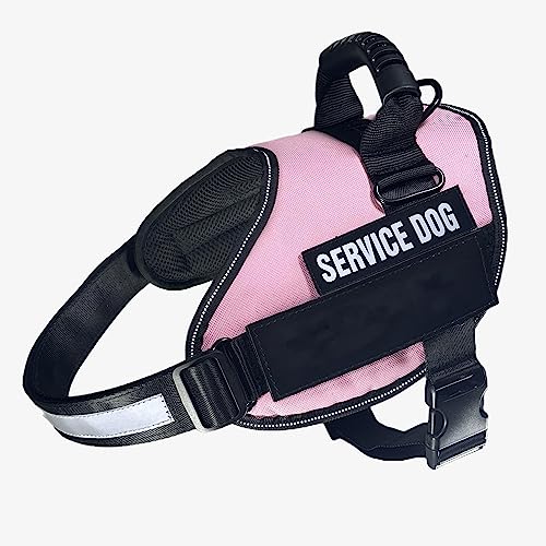 Customizable Service Dog Harness for Small Dogs, Pink