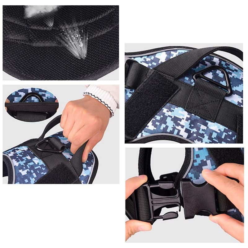Custom Patched Reflective Dog Harness with Easy Control