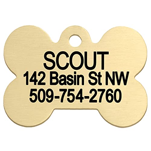 Custom Pet ID Tags, Brass, Engraved, Various Shapes