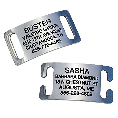 Large Slide-On Pet ID Tag, Personalized Stainless Steel