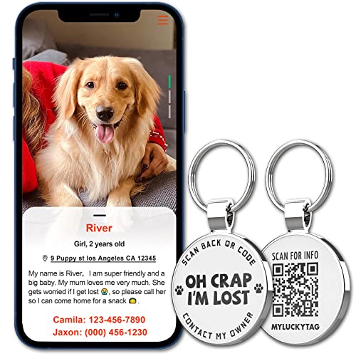 MYLUCKYTAG Custom QR Code Pet ID Tags