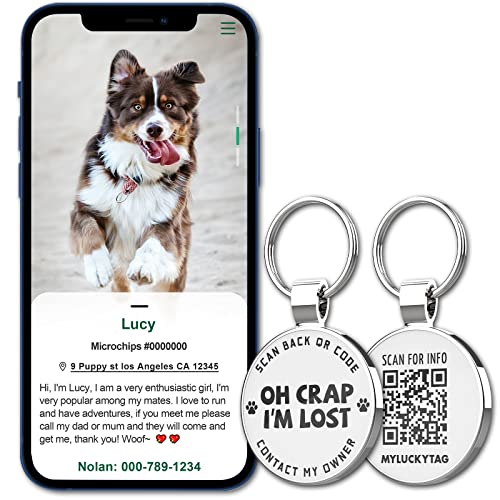 MYLUCKYTAG Custom QR Code Pet ID Tags