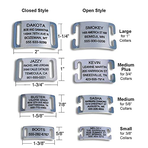 Large Slide-On Pet ID Tag, Personalized Stainless Steel