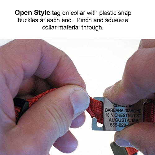 Large Slide-On Pet ID Tag, Personalized Stainless Steel