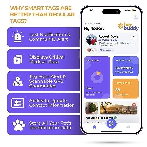 HeyBuddy™ Slide Series - Custom QR Code Pet Tags