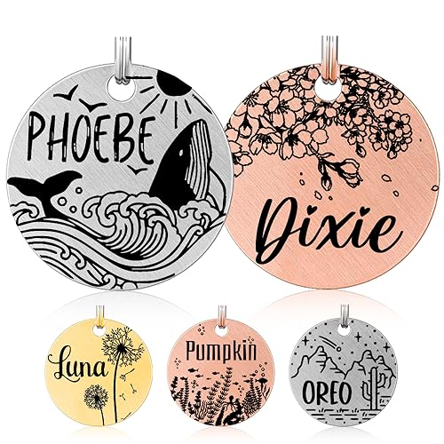 Personalized Stainless Steel Pet ID Tags - Various Designs