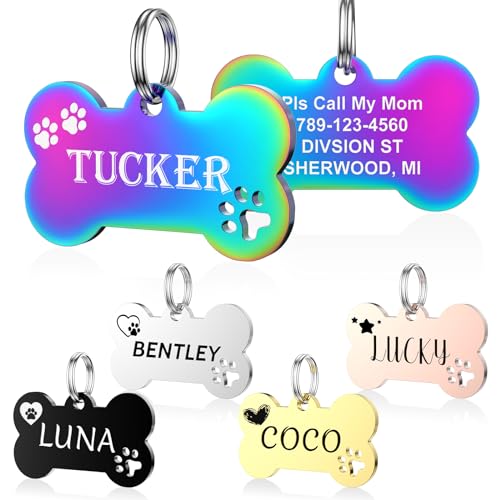 YEHANTI Personalized Engraved Stainless Steel Pet Dog Tags