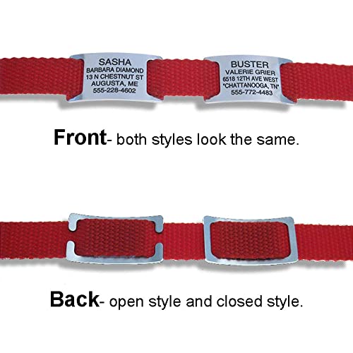 Large Slide-On Pet ID Tag, Personalized Stainless Steel