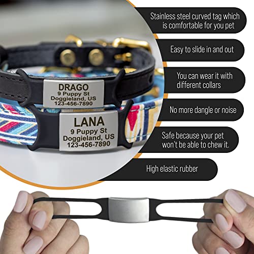 Custom Slide-On Pet ID Tags - Personalized and Silent
