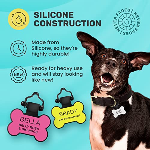 Customized Engraved Silicone ID Pet Tag - Blue