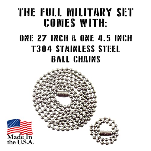 Military Dog Tags - Customized Stainless Steel Chains