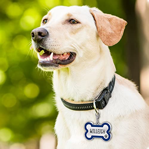 Bone Shape Pet ID Tag Engraved - Royal Blue