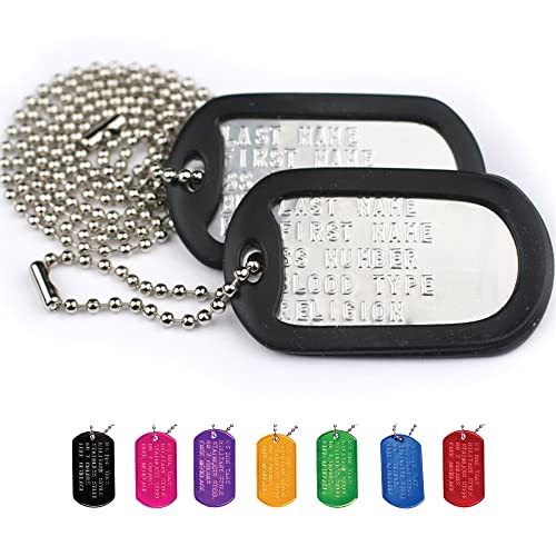 Personalized Dog Tags with Ball Chain and Silencers