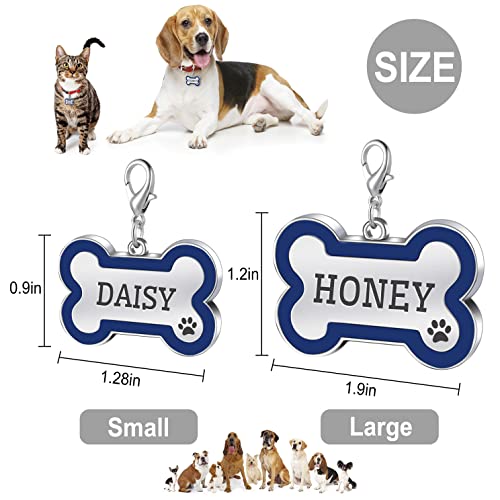Bone Shape Pet ID Tag Engraved - Royal Blue