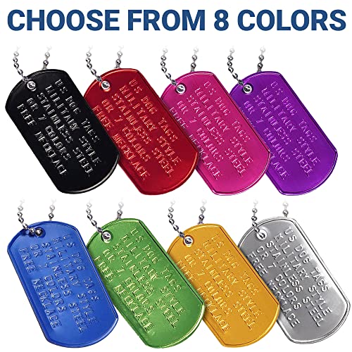Personalized Dog Tags with Ball Chain and Silencers