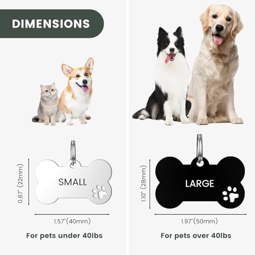 YEHANTI Personalized Engraved Stainless Steel Pet Dog Tags