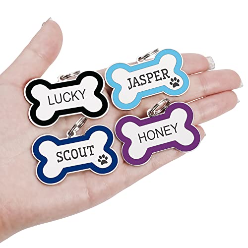 Bone Shape Pet ID Tag Engraved - Royal Blue