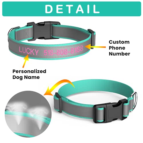 Personalized Reflective Dog Collar with Name and Phone