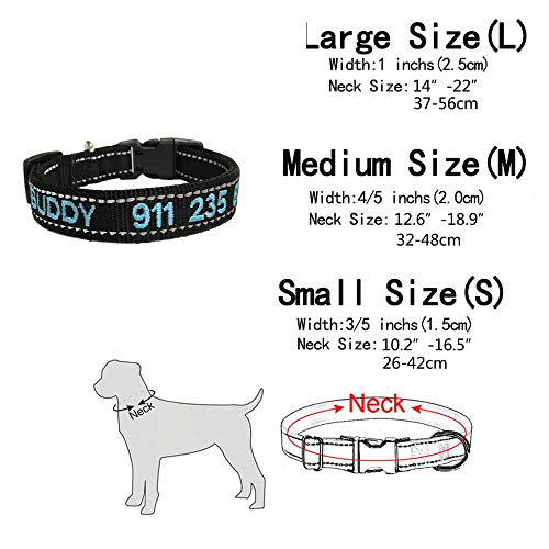 Personalized Embroidered Dog Collar - Customizable with ID