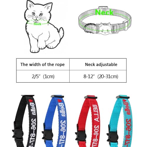 Personalized Embroidered Breakaway Cat Collar with Bell