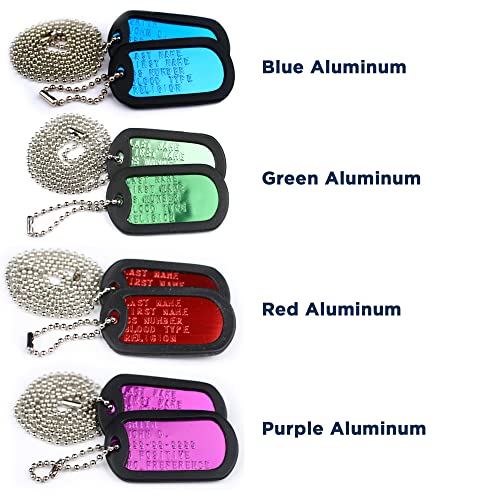 Personalized Dog Tags with Ball Chain and Silencers