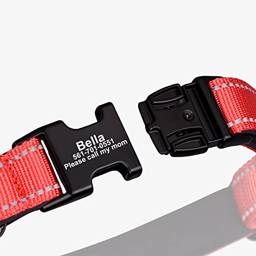Custom Reflective Dog Collar with Metal Buckle - Various Colors