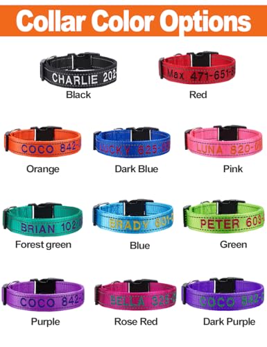 Custom Reflective Nylon Dog Collar with Personalized Name
