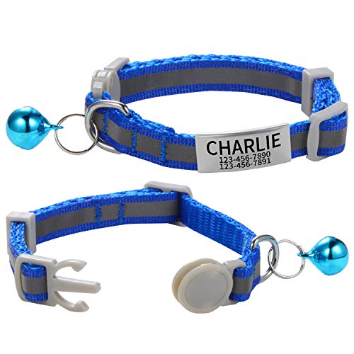 Personalized Breakaway Cat Collar with Engraved Identification Tags