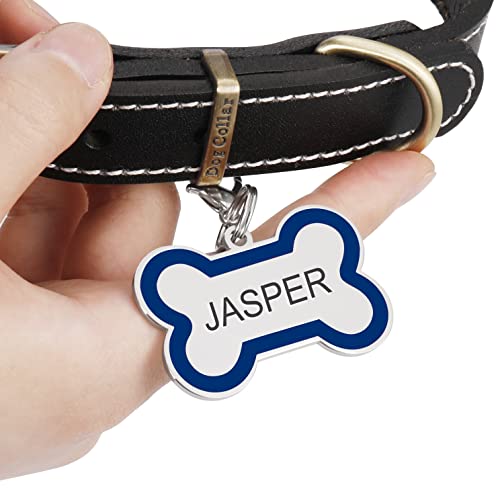 Bone Shape Pet ID Tag Engraved - Royal Blue