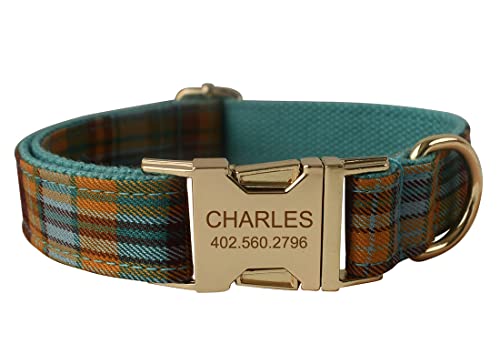 Personalized Dog Collar with Engraved Names and Number