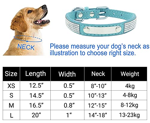 Personalized Glitter Dog Collar with Rhinestones