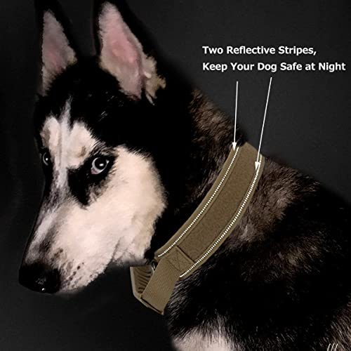 Custom Military Dog Collar with Handle and Personalized Tags