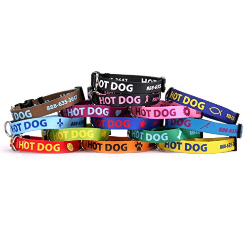 Custom Hi-Def Text & Art Dog Collar - 7 Sizes & 21 Colors