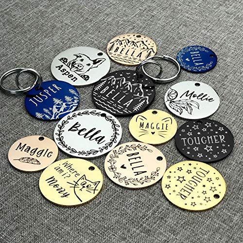Personalized Stainless Steel Pet ID Tags with Various Designs