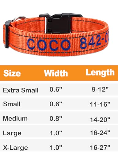 Custom Reflective Nylon Dog Collar with Personalized Name