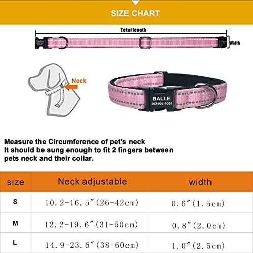 Custom Reflective Dog Collar with Metal Buckle - Various Colors