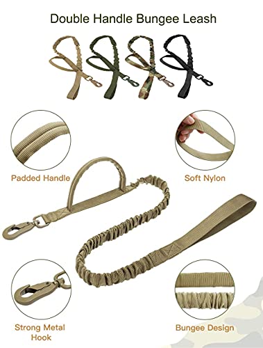 Custom Military Dog Collar with Handle and Personalized Tags