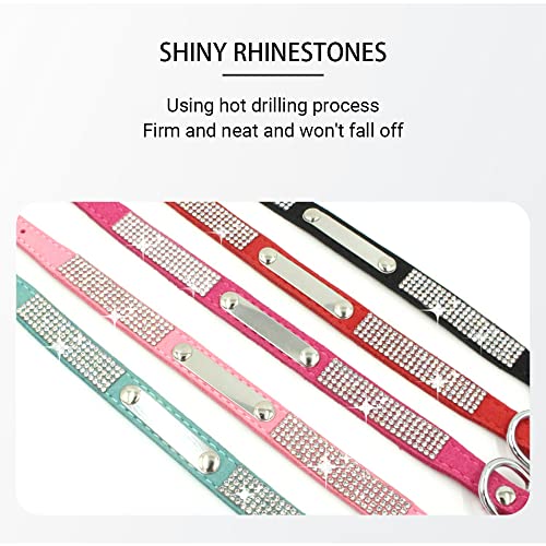 Personalized Glitter Dog Collar with Rhinestones
