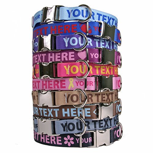 Premium Custom Dog Collar: 20 Colors + Horizontal Text