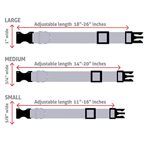 Reflective personalized dog collars with engraving, adjustable sizes