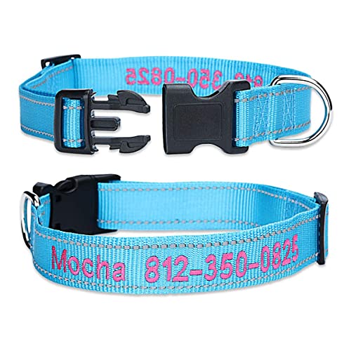 Custom Embroidered Dog Collar with Name and Phone