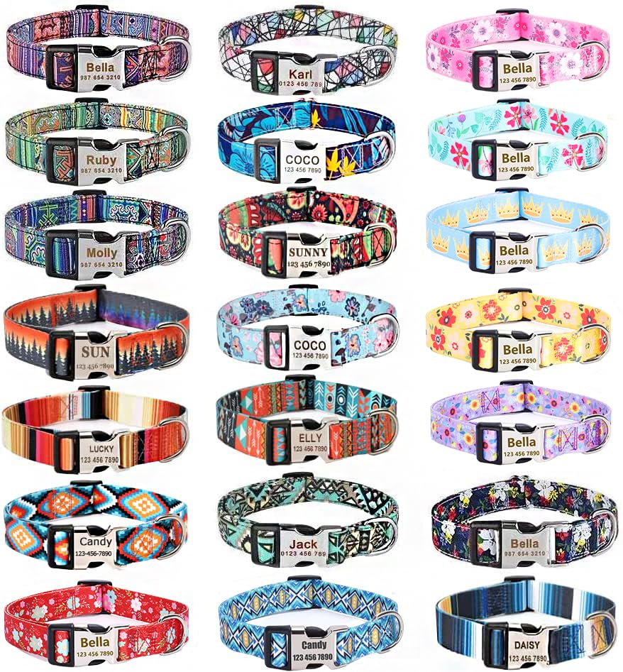 Personalized Engraved Dog Collar with Adjustable Size