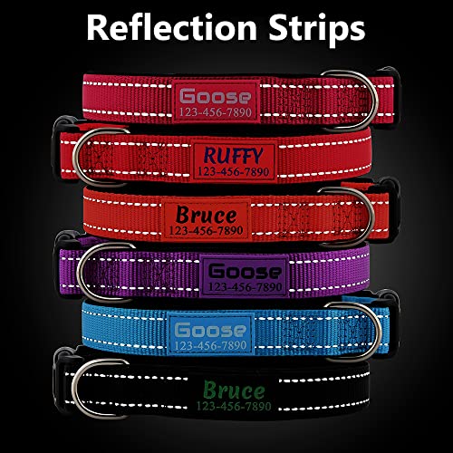 Customized Reflective Dog Collars with Personalized Name & Number