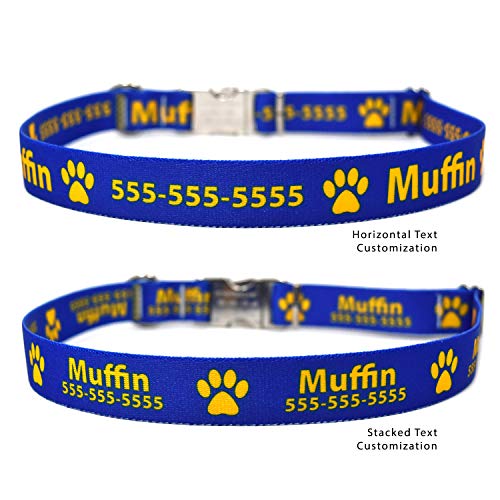 Premium Custom Dog Collar: 20 Colors + Horizontal Text