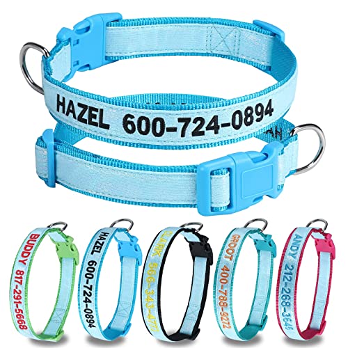 Custom Glowing Reflective Dog Collar with Personalized ID