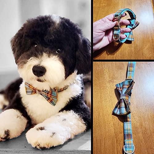 Personalized Plaid Dog Collar with Metal Buckle