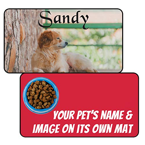 Personalized Dog Feeding Mat with Photo and Name