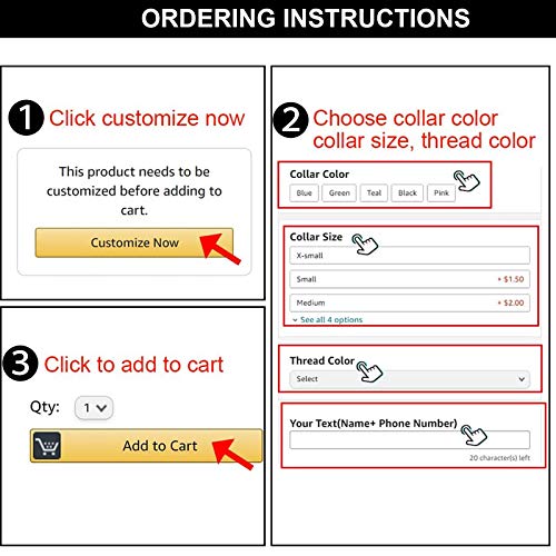 Personalized Reflective Dog Collar with Custom Embroidery