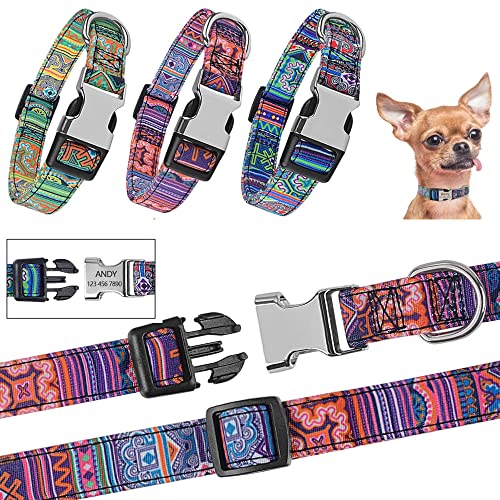 Floral Engraved Personalized Dog Collar - Customized for Dogs