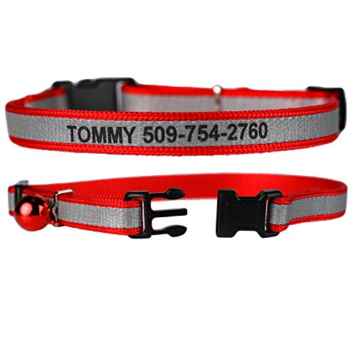 Personalized Reflective Cat Collar with Safety Release Buckle